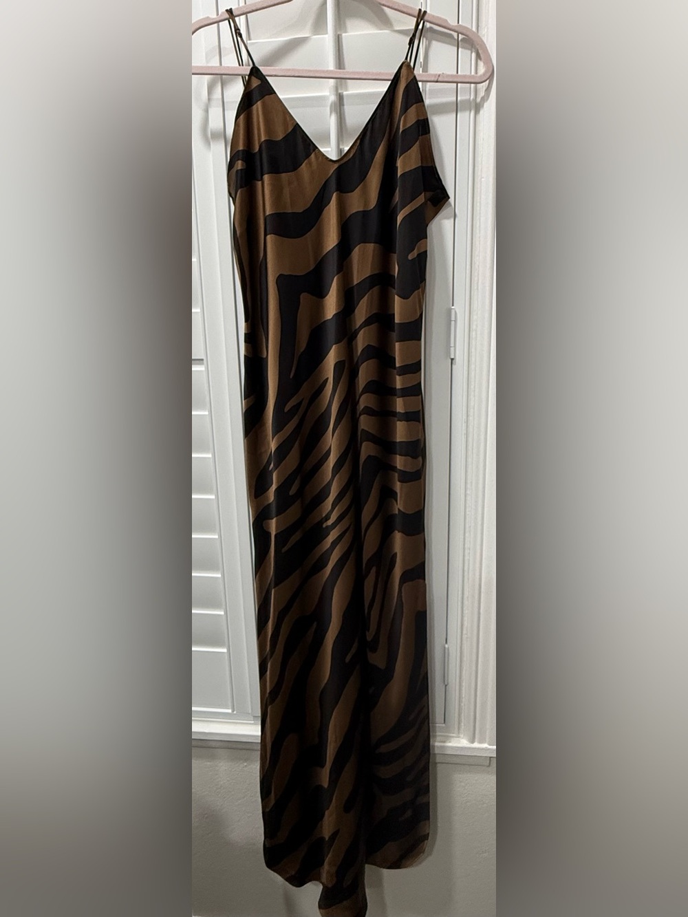 Banana Republic Brown and Black Zebra-Stripe Maxi Skirt